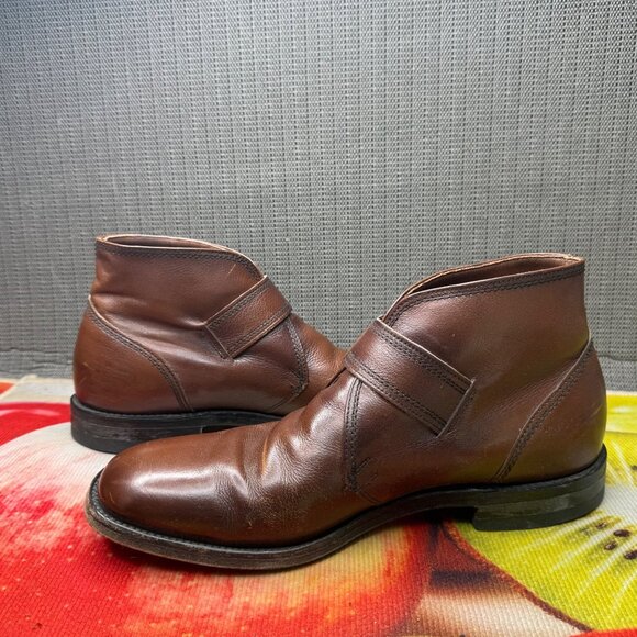 Hanover Mens Size 10 C Brown Leather Monk Strap Buckle Ankle Boots main image 6